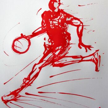 Disegno intitolato "basket-n-9-dessin-c…" da Henri Ibara, Opera d'arte originale, Altro
