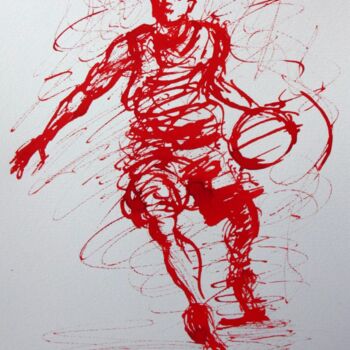 Desenho intitulada "basket-n-10-dessin-…" por Henri Ibara, Obras de arte originais, Outro