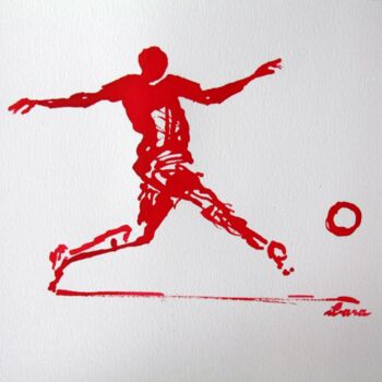 Disegno intitolato "football-n-26-dessi…" da Henri Ibara, Opera d'arte originale, Altro