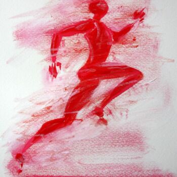 Disegno intitolato "course-a-pieds-n-5-…" da Henri Ibara, Opera d'arte originale, Altro