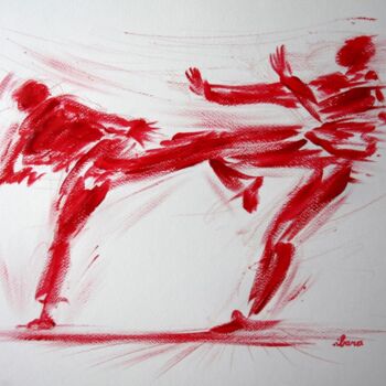 Pintura titulada "karate-n-1-dessin-c…" por Henri Ibara, Obra de arte original, Acrílico