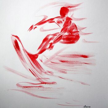 Pintura intitulada "surf-n-2-dessin-cal…" por Henri Ibara, Obras de arte originais, Acrílico