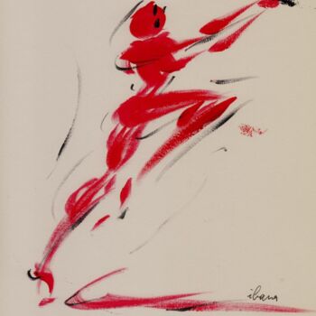 Рисунок под названием "homme-rouge-d-ibara…" - Henri Ibara, Подлинное произведение искусства