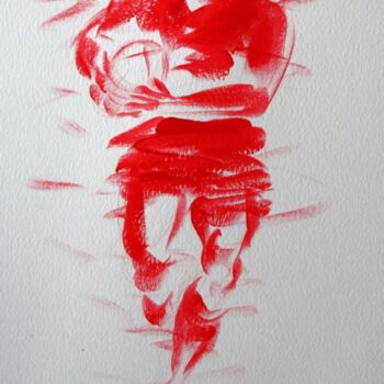 Zeichnungen mit dem Titel "Rugby N°4" von Henri Ibara, Original-Kunstwerk, Gouache