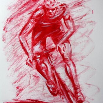 Drawing titled "cyclisme-n-2-dessin…" by Henri Ibara, Original Artwork, Other