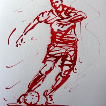 Dessin intitulée "football-n-35-dessi…" par Henri Ibara, Œuvre d'art originale, Autre