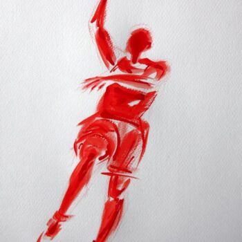 Pintura titulada "basket-n-6-dessin-c…" por Henri Ibara, Obra de arte original, Acrílico