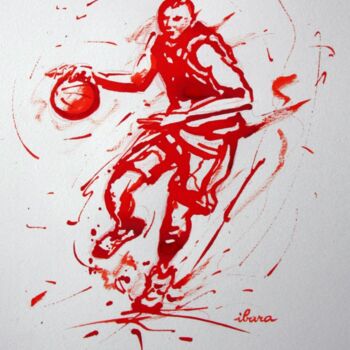 Painting titled "basket-n-12-dessin-…" by Henri Ibara, Original Artwork, Ink