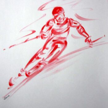 Painting titled "ski-n-1-dessin-call…" by Henri Ibara, Original Artwork, Acrylic