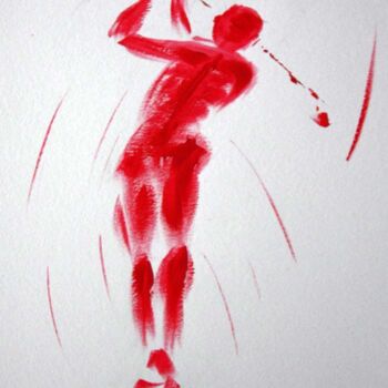 Pintura intitulada "golf-n-3-dessin-cal…" por Henri Ibara, Obras de arte originais, Acrílico