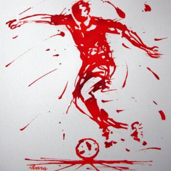 Disegno intitolato "football-n-37-dessi…" da Henri Ibara, Opera d'arte originale, Altro