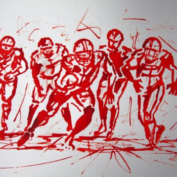 Drawing titled "football-americain-…" by Henri Ibara, Original Artwork, Other