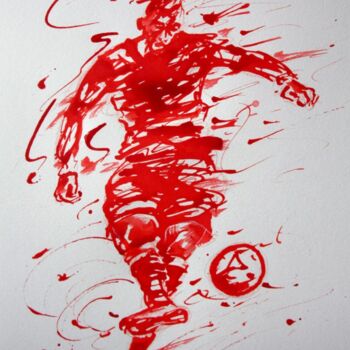 「football-n-44-dessi…」というタイトルの描画 Henri Ibaraによって, オリジナルのアートワーク, インク