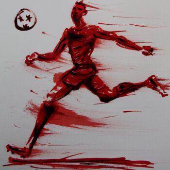 Pintura intitulada "football-n-46-dessi…" por Henri Ibara, Obras de arte originais, Tinta