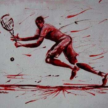 Painting titled "tennis N°10" by Henri Ibara, Original Artwork, Acrylic