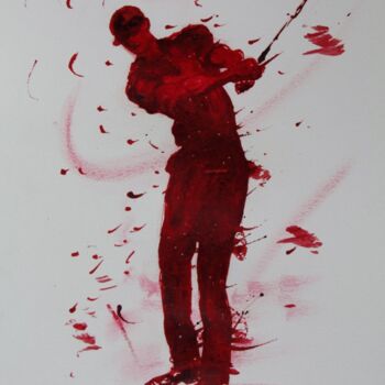 Рисунок под названием "golf-n-9-dessin-d-i…" - Henri Ibara, Подлинное произведение искусства, Чернила