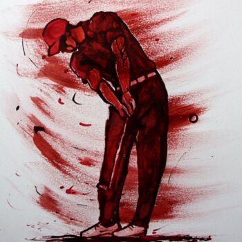 「golf-n-11-dessin-d-…」というタイトルの描画 Henri Ibaraによって, オリジナルのアートワーク, インク
