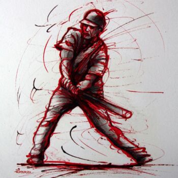 Dessin intitulée "baseball-dessin-d-i…" par Henri Ibara, Œuvre d'art originale, Encre