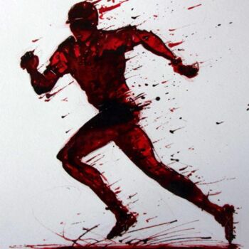 Peinture intitulée "baseball-n-2-dessin…" par Henri Ibara, Œuvre d'art originale, Encre