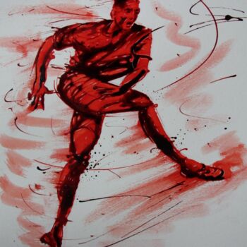 「football-n-54-dessi…」というタイトルの描画 Henri Ibaraによって, オリジナルのアートワーク, インク