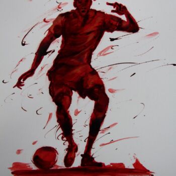 Desenho intitulada "football-n-56-dessi…" por Henri Ibara, Obras de arte originais, Tinta