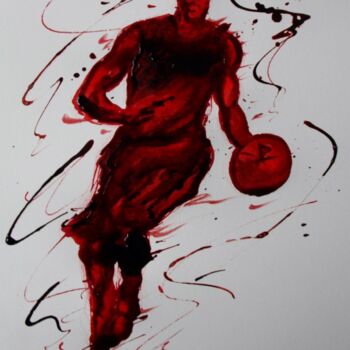 Drawing titled "basket-n-13-dessin-…" by Henri Ibara, Original Artwork, Ink