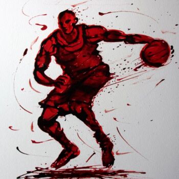 Dessin intitulée "basket-n-14-dessin-…" par Henri Ibara, Œuvre d'art originale, Encre