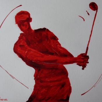 Dessin intitulée "golf-n-15-dessin-d-…" par Henri Ibara, Œuvre d'art originale, Encre