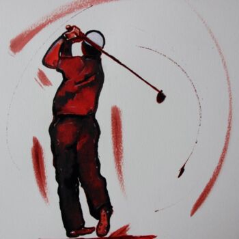 Drawing titled "golf-n-17-dessin-d-…" by Henri Ibara, Original Artwork, Ink
