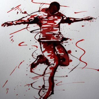 Dibujo titulada "dance-dessin-d-ibar…" por Henri Ibara, Obra de arte original, Tinta