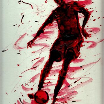 Dessin intitulée "football-n-65-dessi…" par Henri Ibara, Œuvre d'art originale, Encre