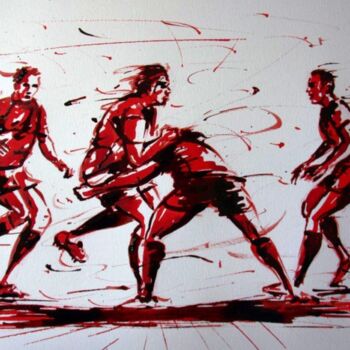 Drawing titled "rugby-n-38-dessin-d…" by Henri Ibara, Original Artwork, Ink