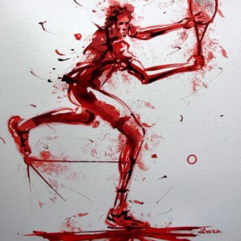 Drawing titled "tennis-n-10-dessin-…" by Henri Ibara, Original Artwork, Ink