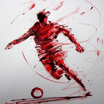 Drawing titled "football-n-72-dessi…" by Henri Ibara, Original Artwork, Ink