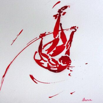 Zeichnungen mit dem Titel "saut-a-la-perche-fe…" von Henri Ibara, Original-Kunstwerk, Tinte