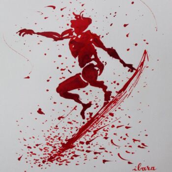 Dibujo titulada "surf-n-3-dessin-d-i…" por Henri Ibara, Obra de arte original, Tinta