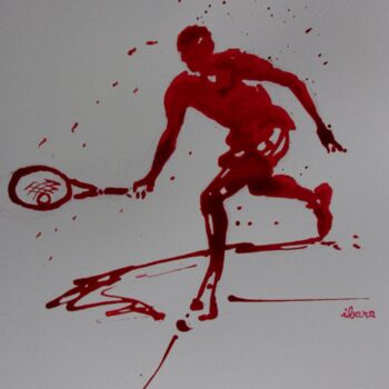 Dessin intitulée "tennis-n-14-dessin-…" par Henri Ibara, Œuvre d'art originale, Encre