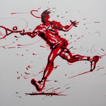 Disegno intitolato "tennis-n-15-dessin-…" da Henri Ibara, Opera d'arte originale, Inchiostro