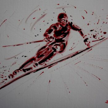 Painting titled "ski-n-3-peinture-ac…" by Henri Ibara, Original Artwork, Acrylic