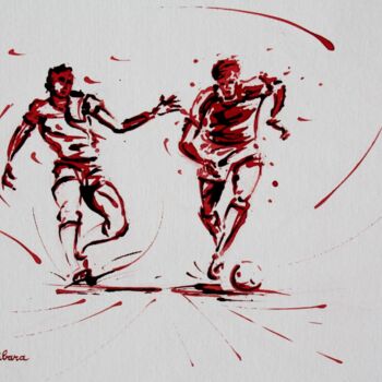 Dibujo titulada "football-n-79-peint…" por Henri Ibara, Obra de arte original, Tinta