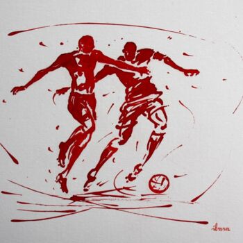 "football-n-80-encre…" başlıklı Resim Henri Ibara tarafından, Orijinal sanat, Mürekkep