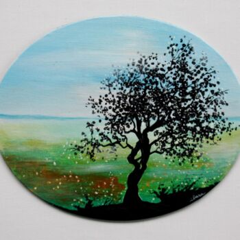 Painting titled "esprit-de-l-arbre-n…" by Henri Ibara, Original Artwork, Acrylic