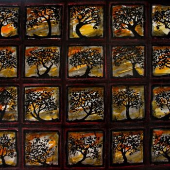 Painting titled "esprit-de-l-arbre-n…" by Henri Ibara, Original Artwork, Acrylic