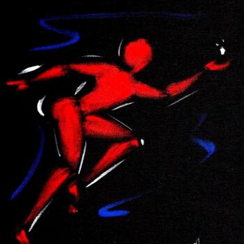 Painting titled "homme-rouge-peintur…" by Henri Ibara, Original Artwork, Acrylic