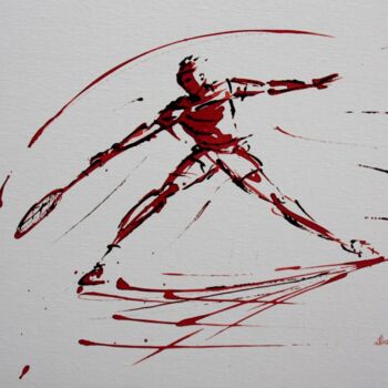 Tekening getiteld "tennis-n-19-peintur…" door Henri Ibara, Origineel Kunstwerk, Inkt