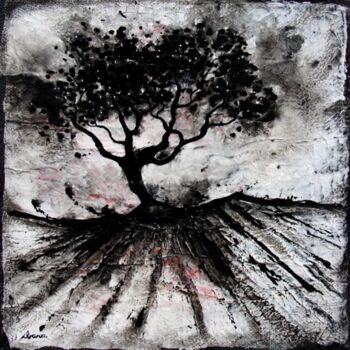 Картина под названием "esprit-de-l-arbre-n…" - Henri Ibara, Подлинное произведение искусства, Акрил