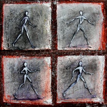 Painting titled "empreinte-n-19-pein…" by Henri Ibara, Original Artwork, Acrylic