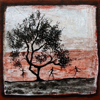 Painting titled "esprit-de-l-arbre-n…" by Henri Ibara, Original Artwork, Acrylic