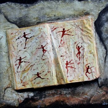 Painting titled "livre-objet-n-2-ecr…" by Henri Ibara, Original Artwork, Acrylic