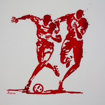 Рисунок под названием "football-n-82-dessi…" - Henri Ibara, Подлинное произведение искусства, Чернила